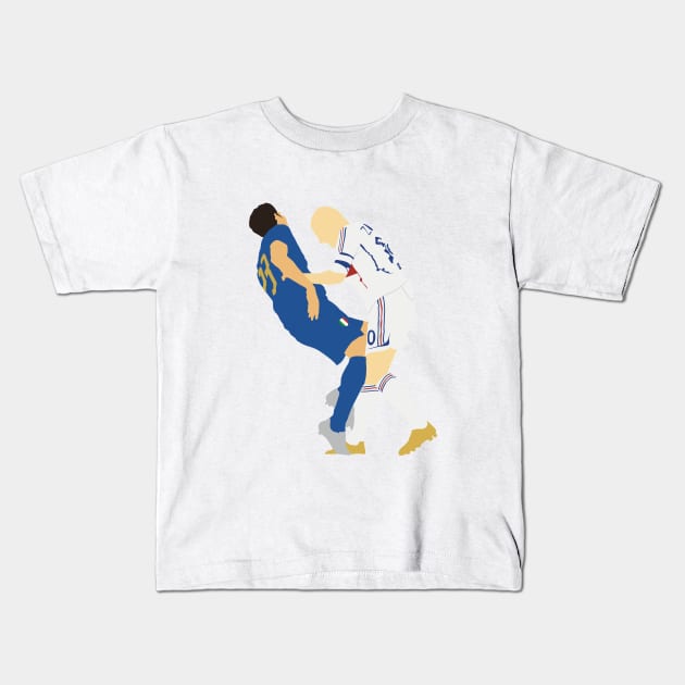 The final headbutt zidane iconic materazzi 2006 minimalist illustration Kids T-Shirt by maoudraw